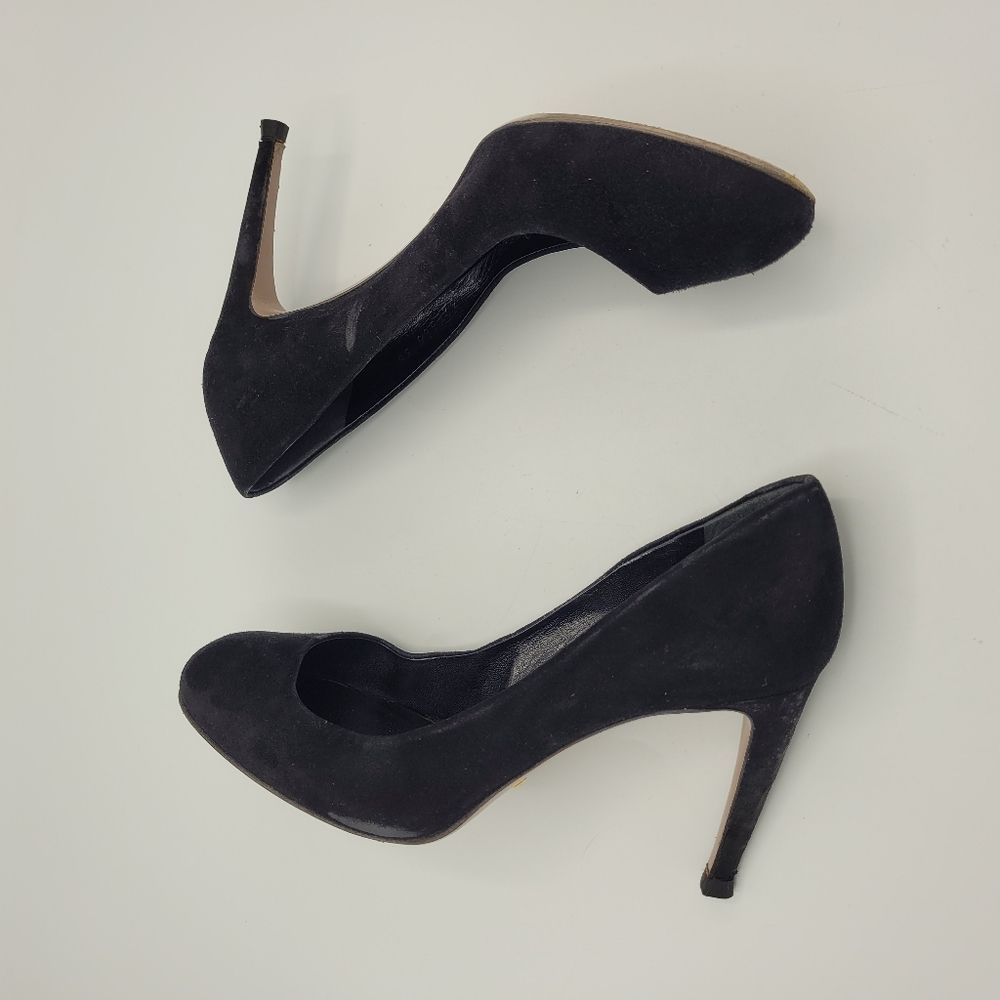Gucci Suede Classic Stilleto Pump Black Leather 38 - Picture 5 of 9